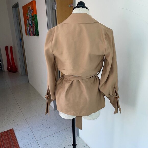 Viktoria And Woods Womens Top US Size 0 Tan Sinclair Wrap Belt Long Sleeve - Picture 2 of 7